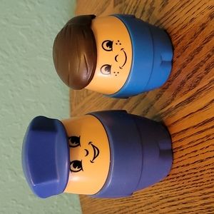 Vintage Little Tikes Toddle Tots Male Airline pilot 5 1/2" and boy 4"